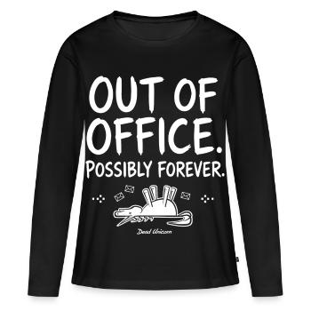 Temps mort : Hors du bureau pour toujours - T-shirt manches longues Premium bio Femme - noir - Devant - Julia (174cm)