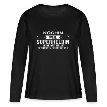 Köchin - Frauen Premium Bio Langarmshirt - Schwarz - Vorne - Julia (174cm)