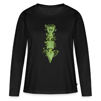 Le règne de la nature - T-shirt manches longues Premium bio Femme - noir - Devant - Julia (174cm)