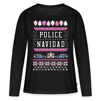 Police Navidad Girls - Frauen Premium Bio Langarmshirt - Schwarz - Vorne - Julia (174cm)