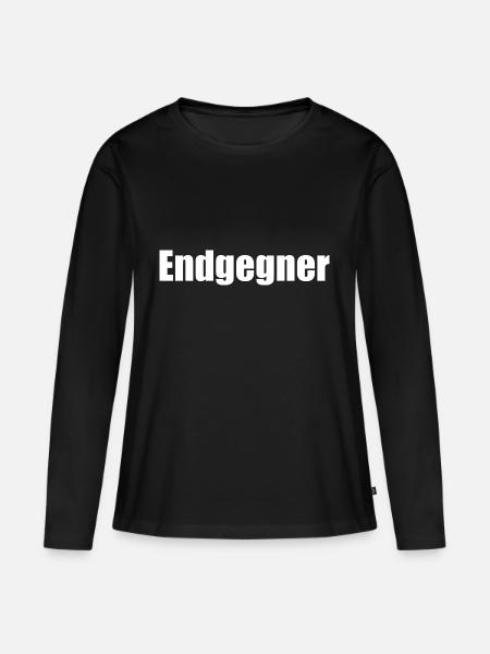 Endgegner - Frauen Premium Bio Langarmshirt - Schwarz
