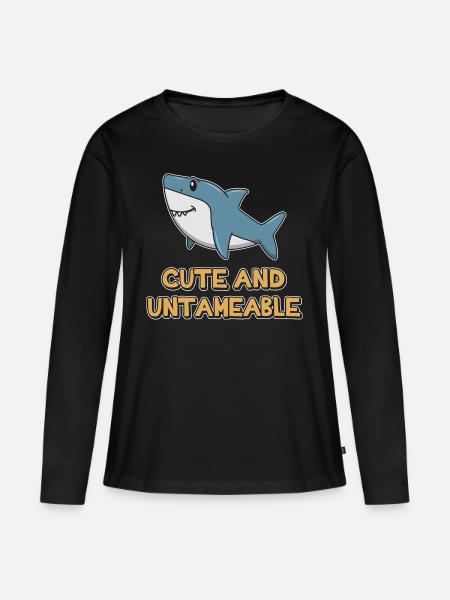 ➢ tempo rekin rekin Cute I Untameable - Premium økologisk langærmet T-shirt til kvinder - sort