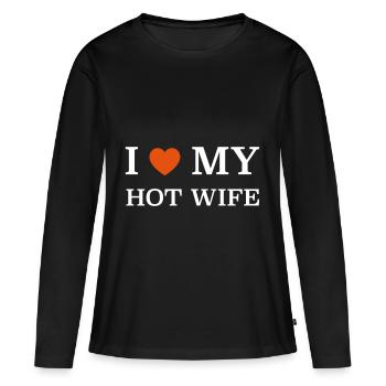 J'aime ma relation de femme chaude - T-shirt manches longues Premium bio Femme - noir - Devant - Julia (174cm)