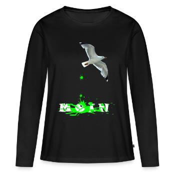 Kackende Moewe - Frauen Premium Bio Langarmshirt - Schwarz - Vorne - Julia (174cm)