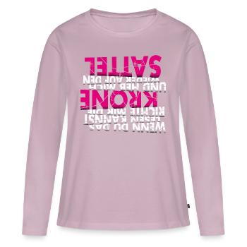Cadeau de selle couronne couronne de vélo - T-shirt manches longues Premium bio Femme - rose poudré - Devant - Julia (174cm)