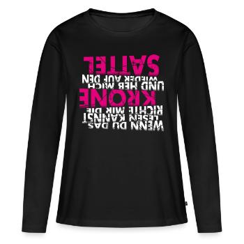 Cadeau de selle couronne couronne de vélo - T-shirt manches longues Premium bio Femme - noir - Devant - Julia (174cm)