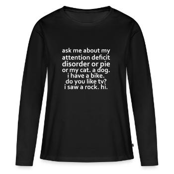 drôles imagées - T-shirt manches longues Premium bio Femme - noir - Devant - Julia (174cm)