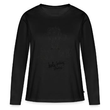 salaud - T-shirt manches longues Premium bio Femme - noir - Devant - Julia (174cm)