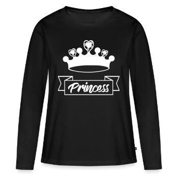 Princesse Couronne Couronne - T-shirt manches longues Premium bio Femme - noir - Devant - Julia (174cm)