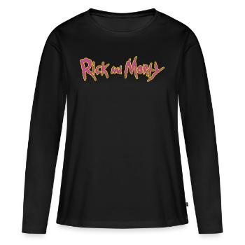 Rick And Morty Title Typography - Women's Premium Organic Long Sleeve Shirt - black - Front - Julia (174cm)