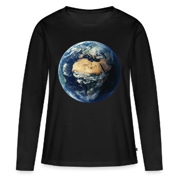 Terre - T-shirt manches longues Premium bio Femme - noir - Devant - Julia (174cm)