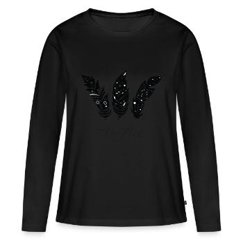 Soyez libre Springs - T-shirt manches longues Premium bio Femme - noir - Devant - Julia (174cm)