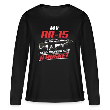 AR-15 cadeau arme tireur sniper fusil fusil arme pistolet - T-shirt manches longues Premium bio Femme - noir - Devant - Julia (174cm)