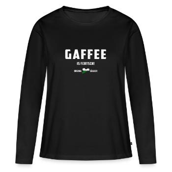 Le café est prêt - langue saxonne - saxon - T-shirt manches longues Premium bio Femme - noir - Devant - Julia (174cm)