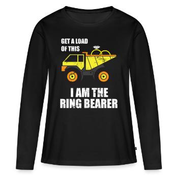 Best man ring gift - Women's Premium Organic Long Sleeve Shirt - black - Front - Julia (174cm)