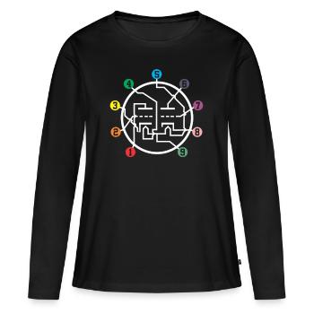 Analoges Vakuumröhren-Pin-Layout Verstärker Audio - Frauen Premium Bio Langarmshirt - Schwarz - Vorne - Julia (174cm)