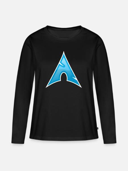 Arch Logo Computer Genius Gift Linux Love Symbol - Frauen Premium Bio Langarmshirt - Schwarz