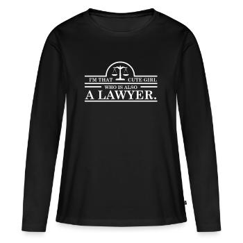 avocat droit droit droit droit étudiant étudiant études - T-shirt manches longues Premium bio Femme - noir - Devant - Julia (174cm)