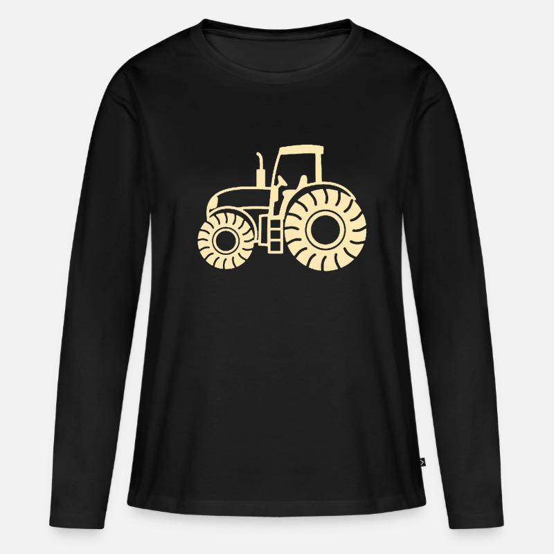 tractor - Women's Premium Organic Long Sleeve Shirt - black