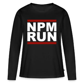 javascript, javascript, npm run - T-shirt manches longues Premium bio Femme - noir - Devant - Julia (174cm)