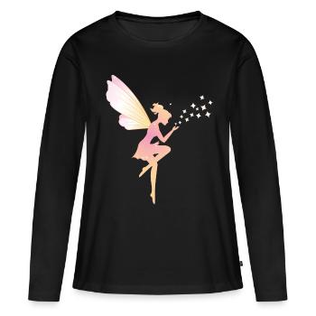 Elfe - Frauen Premium Bio Langarmshirt - Schwarz - Vorne - Julia (174cm)