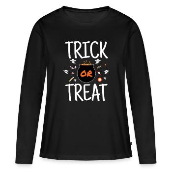 Trick Or Treat - Halloween candy pranks - Women's Premium Organic Long Sleeve Shirt - black - Front - Julia (174cm)