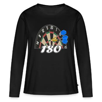 Darts 180 Dartboard Dartpfeil Triple 20 Geschenk - Frauen Premium Bio Langarmshirt - Schwarz - Vorne - Julia (174cm)