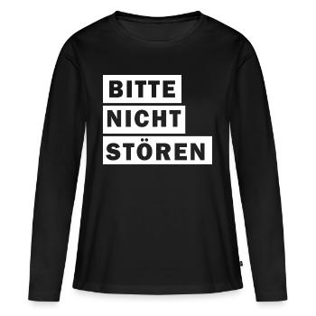s’il vous plaît ne pas déranger - T-shirt manches longues Premium bio Femme - noir - Devant - Julia (174cm)