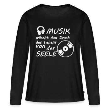 La musique s’éteint de l’âme de la vie - T-shirt manches longues Premium bio Femme - noir - Devant - Julia (174cm)