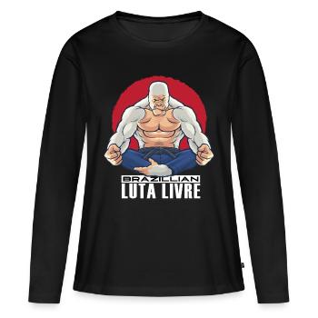 Luta Livre Brésilien - T-shirt manches longues Premium bio Femme - noir - Devant - Julia (174cm)