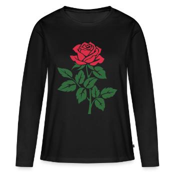 Rose - T-shirt manches longues Premium bio Femme - noir - Devant - Julia (174cm)