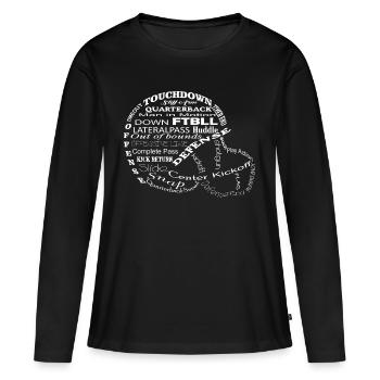 Maillot de foot • Tackle Touchdown • Cadeau - T-shirt manches longues Premium bio Femme - noir - Devant - Julia (174cm)
