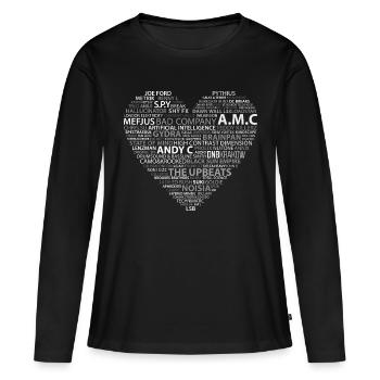 DNB LOVE - T-shirt manches longues Premium bio Femme - noir - Devant - Julia (174cm)