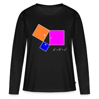 Ensemble de Pythagore - design lumineux - T-shirt manches longues Premium bio Femme - noir - Devant - Julia (174cm)