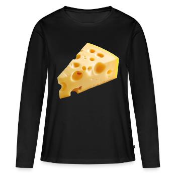 Fromage - T-shirt manches longues Premium bio Femme - noir - Devant - Julia (174cm)