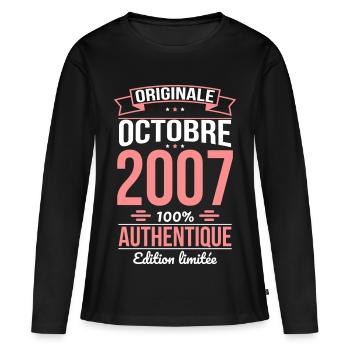 18th Birthday - Original - October 2007 - Women's Premium Organic Long Sleeve Shirt - black - Front - Julia (174cm)