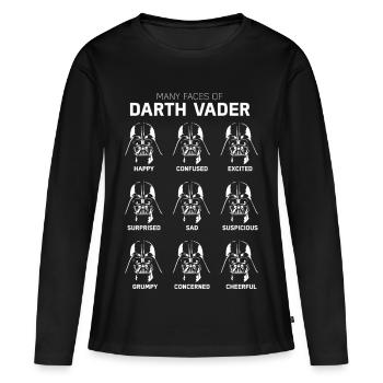 Star Wars Die Vielen Gesichter Von Darth Vader  - Frauen Premium Bio Langarmshirt - Schwarz - Vorne - Julia (174cm)