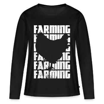 Agriculture - T-shirt manches longues Premium bio Femme - noir - Devant - Julia (174cm)