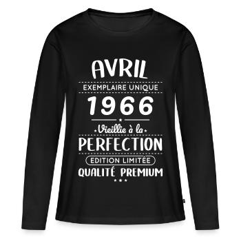 60th Anniversary - April 1966 Perfection - Women's Premium Organic Long Sleeve Shirt - black - Front - Julia (174cm)