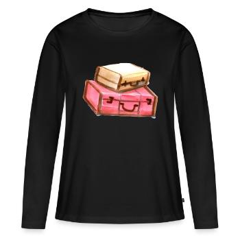 Valise aquarelle cirque - T-shirt manches longues Premium bio Femme - noir - Devant - Julia (174cm)