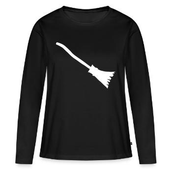 Balai de sorcière - T-shirt manches longues Premium bio Femme - noir - Devant - Julia (174cm)
