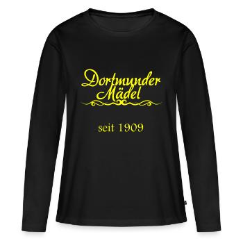 Dortmunder Maedel - Frauen Premium Bio Langarmshirt - Schwarz - Vorne - Julia (174cm)