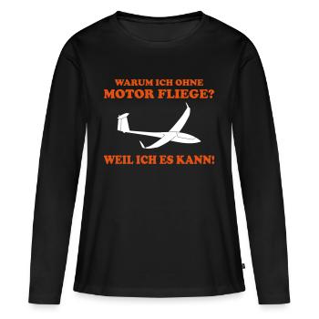 Segelflieger Spruch Geschenk gleiten - Frauen Premium Bio Langarmshirt - Schwarz - Vorne - Julia (174cm)