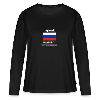 Russia - Women's Premium Organic Long Sleeve Shirt - black - Front - Julia (174cm)