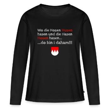 Lièvre Husen lièvre - Franken T-shirt - T-shirt manches longues Premium bio Femme - noir - Devant - Julia (174cm)