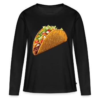 Taco - T-shirt manches longues Premium bio Femme - noir - Devant - Julia (174cm)