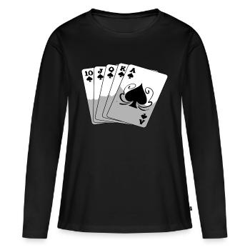 Royal Flush - T-shirt manches longues Premium bio Femme - noir - Devant - Julia (174cm)
