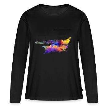 Deltaplane deltaplane - T-shirt manches longues Premium bio Femme - noir - Devant - Julia (174cm)