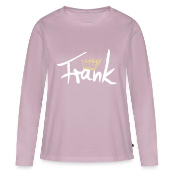 Crown name name tag Frank - Women's Premium Organic Long Sleeve Shirt - dusky pink - Front - Julia (174cm)