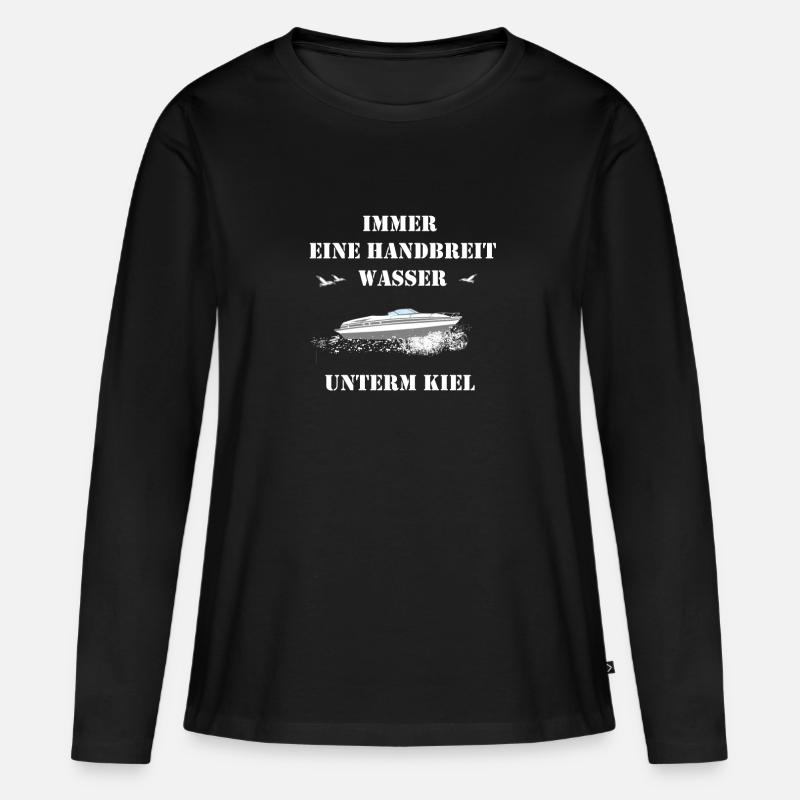Motorboot - Frauen Premium Bio Langarmshirt - Schwarz